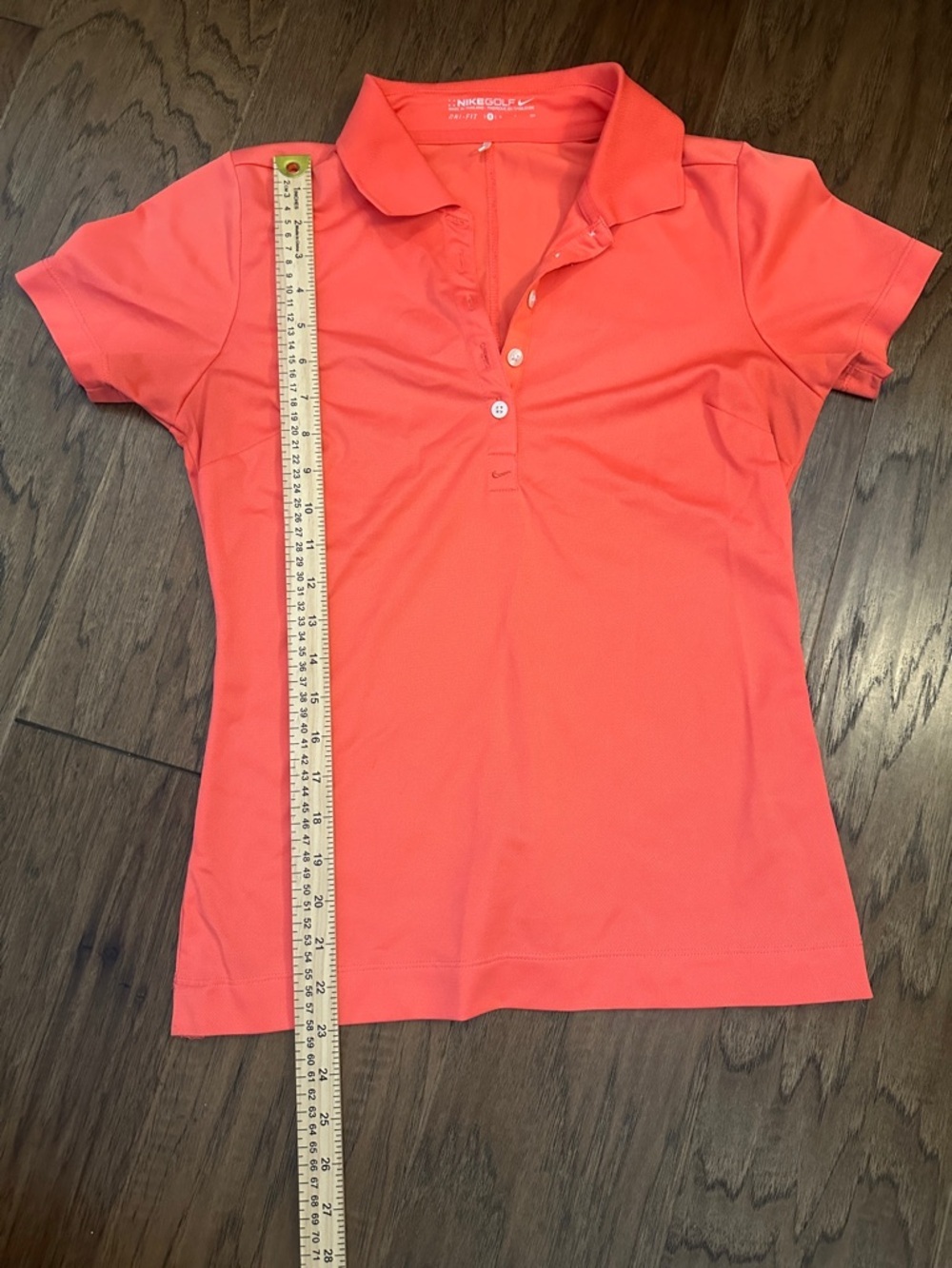 Nike Women’s S Coral Dri-Fit Button Collar Golf Short Sleeve Polo - Picture 6 of 8